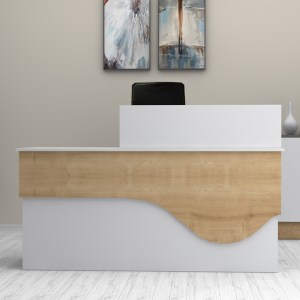 meg-GP028-0143,2-3 ΓΡΑΦΕΙΟ ΥΠΟΔΟΧΗΣ - RECEPTION DUSTIN MEGAPAP ΧΡΩΜΑ ΛΕΥΚΟ - ΦΥΣΙΚΟ ΟΞΙΑΣ 160X60X101,8ΕΚ.