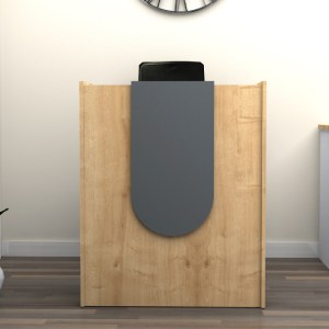 meg-GP028-0144,1-3 ΓΡΑΦΕΙΟ ΥΠΟΔΟΧΗΣ - RECEPTION MEZZO MEGAPAP ΧΡΩΜΑ ΦΥΣΙΚΟ ΟΞΙΑΣ - ΑΝΘΡΑΚΙ 90X40X110ΕΚ.