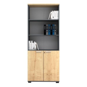 meg-GP028-0145,1-2 ΒΙΒΛΙΟΘΗΚΗ ΓΡΑΦΕΙΟΥ ΕΠΑΓΓΕΛΜΑΤΙΚΗ VENTURO MEGAPAP ΧΡΩΜΑ ΑΝΘΡΑΚΙ - ΦΥΣΙΚΟ ΟΞΙΑΣ 80X40X200ΕΚ.