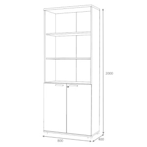 meg-GP028-0145,1-6 ΒΙΒΛΙΟΘΗΚΗ ΓΡΑΦΕΙΟΥ ΕΠΑΓΓΕΛΜΑΤΙΚΗ VENTURO MEGAPAP ΧΡΩΜΑ ΑΝΘΡΑΚΙ - ΦΥΣΙΚΟ ΟΞΙΑΣ 80X40X200ΕΚ.