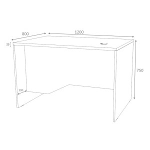 meg-GP028-0150,1-4 ΓΡΑΦΕΙΟ ΕΠΑΓΓΕΛΜΑΤΙΚΟ VENTURO MEGAPAP ΧΡΩΜΑ ΑΝΘΡΑΚΙ - ΦΥΣΙΚΟ ΟΞΙΑΣ 120X80X75ΕΚ.