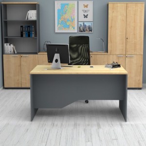 meg-GP028-0151,1-4 ΓΡΑΦΕΙΟ ΕΠΑΓΓΕΛΜΑΤΙΚΟ VENTURO MEGAPAP ΧΡΩΜΑ ΑΝΘΡΑΚΙ - ΦΥΣΙΚΟ ΟΞΙΑΣ 150X80X75ΕΚ.