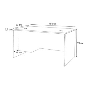 meg-GP028-0151,2-7 ΓΡΑΦΕΙΟ ΕΠΑΓΓΕΛΜΑΤΙΚΟ VENTURO MEGAPAP ΧΡΩΜΑ ΑΝΘΡΑΚΙ - ΚΑΡΥΔΙ 150X80X75ΕΚ.
