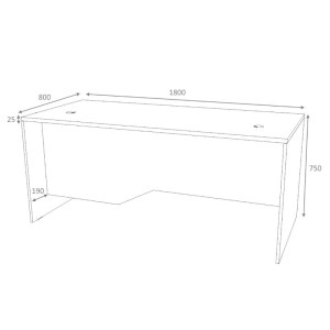 meg-GP028-0152,1-5 ΓΡΑΦΕΙΟ ΕΠΑΓΓΕΛΜΑΤΙΚΟ VENTURO MEGAPAP ΧΡΩΜΑ ΑΝΘΡΑΚΙ - ΦΥΣΙΚΟ ΟΞΙΑΣ 180X80X75ΕΚ.