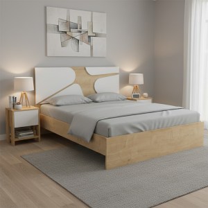 meg-GP028-0155,1-1 ΚΡΕΒΑΤΙ BERGAMO MEGAPAP ΧΡΩΜΑ ΦΥΣΙΚΟ ΟΞΙΑΣ 160X200ΕΚ.