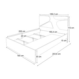 meg-GP028-0155,1-4 ΚΡΕΒΑΤΙ BERGAMO MEGAPAP ΧΡΩΜΑ ΦΥΣΙΚΟ ΟΞΙΑΣ 160X200ΕΚ.