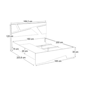 meg-GP028-0156,2-6 ΚΡΕΒΑΤΙ EFES MEGAPAP ΧΡΩΜΑ ΓΚΡΙ ΣΚΥΡΟΔΕΜΑΤΟΣ 160X200ΕΚ.