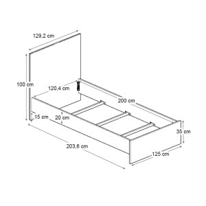 meg-GP028-0158,2-4 ΚΡΕΒΑΤΙ TROY MEGAPAP ΧΡΩΜΑ ΚΑΡΥΔΙ 120X200ΕΚ.