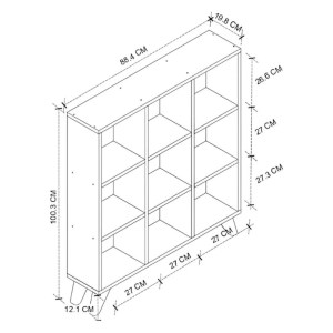 meg-GP028-0161,1-2 ΒΙΒΛΙΟΘΗΚΗ DOKIA MEGAPAP ΧΡΩΜΑ ΛΕΥΚΟ 88,4X19,8X100,3ΕΚ.