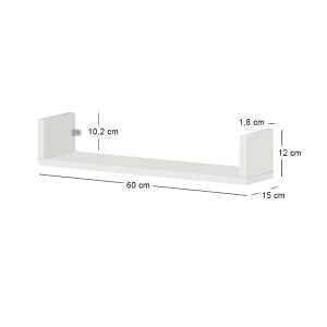meg-GP028-0164,1-2 ΡΑΦΙΕΡΑ ΤΟΙΧΟΥ DARK MEGAPAP 3 ΤΕΜΑΧΙΩΝ ΧΡΩΜΑ ΛΕΥΚΟ 60X15X12ΕΚ.