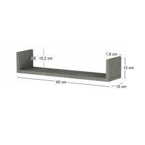 meg-GP028-0164,5-2 ΡΑΦΙΕΡΑ ΤΟΙΧΟΥ DARK MEGAPAP 3 ΤΕΜΑΧΙΩΝ ΧΡΩΜΑ ΓΚΡΙ ΣΚΥΡΟΔΕΜΑΤΟΣ 60X15X12ΕΚ.
