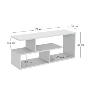 meg-GP028-0168,1-2 ΕΠΙΠΛΟ ΤΗΛΕΟΡΑΣΗΣ FOREVER MEGAPAP ΧΡΩΜΑ ΛΕΥΚΟ 100X30X40CM.