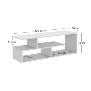 meg-GP028-0169,1-2 ΕΠΙΠΛΟ ΤΗΛΕΟΡΑΣΗΣ FOREVER MEGAPAP ΧΡΩΜΑ ΛΕΥΚΟ 120X30X40CM.