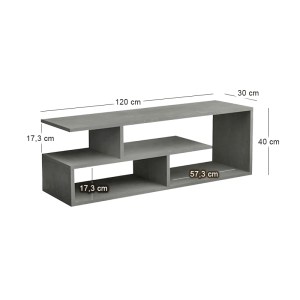 meg-GP028-0169,4-2 ΕΠΙΠΛΟ ΤΗΛΕΟΡΑΣΗΣ FOREVER MEGAPAP ΧΡΩΜΑ ΓΚΡΙ ΣΚΥΡΟΔΕΜΑΤΟΣ 120X30X40CM.