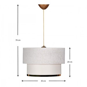 meg-GP029-0050,2-2 ΦΩΤΙΣΤΙΚΟ ΟΡΟΦΗΣ BARNHART MEGAPAP ΥΦΑΣΜΑΤΙΝΟ ΧΡΩΜΑ ΛΕΥΚΟ/ΧΡΥΣΟ 30X20X70ΕΚ.