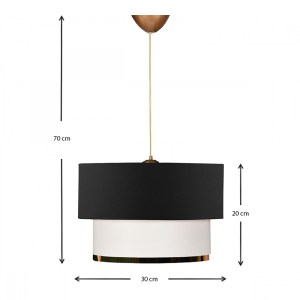 meg-GP029-0050,3-2 ΦΩΤΙΣΤΙΚΟ ΟΡΟΦΗΣ BARNHART MEGAPAP ΥΦΑΣΜΑΤΙΝΟ ΜΟΝΟΦΩΤΟ ΧΡΩΜΑ ΜΑΥΡΟ/ΧΡΥΣΟ 30X20X70ΕΚ.