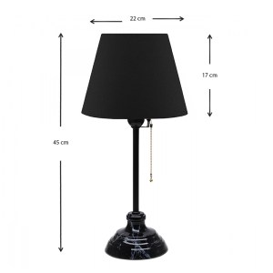 meg-GP029-0097,1-2 ΦΩΤΙΣΤΙΚΟ ΕΠΙΤΡΑΠΕΖΙΟ VIENNA MEGAPAP E27 ΥΦΑΣΜΑΤΙΝΟ - ΜΕΤΑΛΛΙΚΟ ΧΡΩΜΑ ΜΑΥΡΟ Φ22X45ΕΚ.
