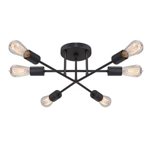 meg-GP029-0108,1-0 ΦΩΤΙΣΤΙΚΟ ΟΡΟΦΗΣ HELGA MEGAPAP E27 ΜΕΤΑΛΛΙΚΟ ΕΞΑΦΩΤΟ ΧΡΩΜΑ ΜΑΥΡΟ 50X12X20ΕΚ.