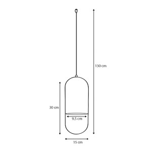 meg-GP029-0124,1-1 ΒΑΣΗ - ΖΑΡΝΤΙΝΙΕΡΑ ΚΡΕΜΑΣΤΗ ΜΕΤΑΛΛΙΚΗ ΓΙΑ ΦΥΤΑ ΕΣΩΤΕΡΙΚΟΥ ΚΑΙ ΕΞΩΤΕΡΙΚΟΥ ΧΩΡΟΥ ΧΡΩΜΑ ΜΑΥΡΟ Φ15ΕΚ.