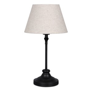 meg-GP029-0147,1-0 ΦΩΤΙΣΤΙΚΟ ΕΠΙΤΡΑΠΕΖΙΟ GRACE MEGAPAP E27 ΜΕΤΑΛΛΙΚΟ - ΥΦΑΣΜΑ PVC ΧΡΩΜΑ ΜΑΥΡΟ - ΚΡΕΜ Ø22X48ΕΚ.