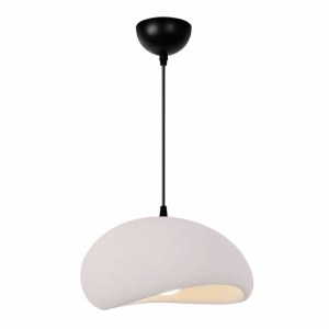 meg-GP029-0165,2-0 ΦΩΤΙΣΤΙΚΟ ΟΡΟΦΗΣ RIVEN MEGAPAP E27 POLYESTER ΜΟΝΟΦΩΤΟ ΧΡΩΜΑ ΚΡΕΜ Ø35X80ΕΚ.