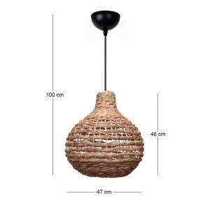 meg-GP029-0167,1-2 ΦΩΤΙΣΤΙΚΟ ΟΡΟΦΗΣ FAYA MEGAPAP E27 WICKER ΜΟΝΟΦΩΤΟ ΧΡΩΜΑ ΦΥΣΙΚΟ Ø46X100ΕΚ.