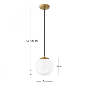 meg-GP029-0176,1-2 ΦΩΤΙΣΤΙΚΟ ΟΡΟΦΗΣ LUMI MEGAPAP E27 ΓΥΑΛΙΝΟ ΜΟΝΟΦΩΤΟ ΧΡΩΜΑ ΧΡΥΣΟ - ΛΕΥΚΟ Ø15X120ΕΚ.