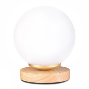 meg-GP029-0181,1-0 ΦΩΤΙΣΤΙΚΟ ΕΠΙΤΡΑΠΕΖΙΟ LUMA MEGAPAP E27 ΞΥΛΙΝΟ -  ΓΥΑΛΙΝΟ ΧΡΩΜΑ ΦΥΣΙΚΟ - ΛΕΥΚΟ Ø12X18ΕΚ.
