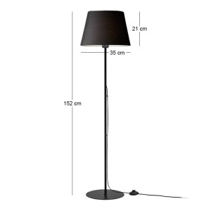 meg-GP029-0182,1-2 ΦΩΤΙΣΤΙΚΟ ΔΑΠΕΔΟΥ VILO MEGAPAP E27 ΜΕΤΑΛΛΙΚΟ - ΥΦΑΣΜΑ PVC ΧΡΩΜΑ ΜΑΥΡΟ Ø35X152ΕΚ.