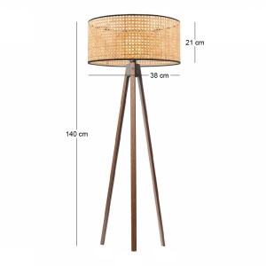 meg-GP029-0183,1-2 ΦΩΤΙΣΤΙΚΟ ΔΑΠΕΔΟΥ RIVO MEGAPAP E27 ΞΥΛΙΝΟ - ΡΑΤΑΝ ΧΡΩΜΑ ΦΥΣΙΚΟ Ø38X140ΕΚ.