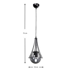 meg-GP030-0003,2-2 ΦΩΤΙΣΤΙΚΟ ΟΡΟΦΗΣ CHAVI MEGAPAP ΜΕΤΑΛΛΙΚΟ ΜΟΝΟΦΩΤΟ ΧΡΩΜΑ ΜΑΥΡΟ 18X18X75ΕΚ.