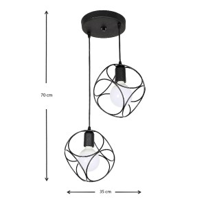 meg-GP030-0008,1-2 ΦΩΤΙΣΤΙΚΟ ΟΡΟΦΗΣ LUSITA MEGAPAP ΜΕΤΑΛΛΙΚΟ ΔΙΦΩΤΟ ΧΡΩΜΑ ΜΑΥΡΟ 35X35X70ΕΚ.