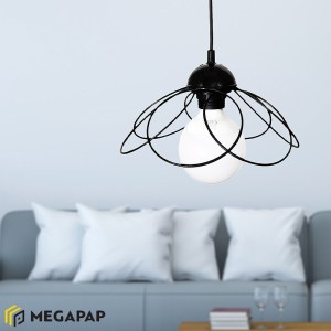 meg-GP030-0016,2-1 ΦΩΤΙΣΤΙΚΟ ΟΡΟΦΗΣ ZUFASH MEGAPAP ΜΕΤΑΛΛΙΚΟ ΜΟΝΟΦΩΤΟ ΧΡΩΜΑ ΜΑΥΡΟ 25X25X60ΕΚ.
