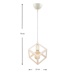 meg-GP030-0045,2-2 ΦΩΤΙΣΤΙΚΟ ΟΡΟΦΗΣ THORA MEGAPAP E27 ΜΕΤΑΛΛΙΚΟ ΜΟΝΟΦΩΤΟ ΧΡΩΜΑ ΛΕΥΚΟ 22X22X70ΕΚ.