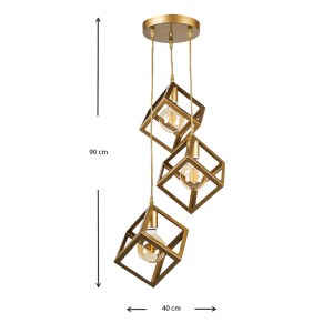 meg-GP030-0047,3-2 ΦΩΤΙΣΤΙΚΟ ΟΡΟΦΗΣ THORA MEGAPAP E27 ΜΕΤΑΛΛΙΚΟ ΤΡΙΦΩΤΟ ΧΡΩΜΑ ΧΡΥΣΟ ΜΑΤ 22X22X70ΕΚ.