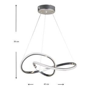 meg-GP030-0070,2-2 ΦΩΤΙΣΤΙΚΟ ΟΡΟΦΗΣ LED LUCIANO MEGAPAP ΜΕΤΑΛΛΙΚΟ ΧΡΩΜΑ ΑΣΗΜΙ 47X40X60ΕΚ.