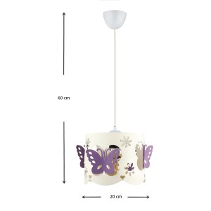 meg-GP030-0112,1-2 ΦΩΤΙΣΤΙΚΟ ΟΡΟΦΗΣ PAPILIA MEGAPAP E27 ΥΦΑΣΜΑΤΙΝΟ ΜΟΝΟΦΩΤΟ ΧΡΩΜΑ ΛΕΥΚΟ - ΛΙΛΑ 20X20X60ΕΚ.