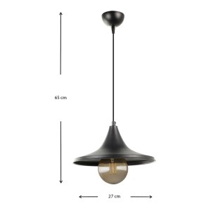 meg-GP030-0116,1-2 ΦΩΤΙΣΤΙΚΟ ΟΡΟΦΗΣ SILIA MEGAPAP E27 ΜΕΤΑΛΛΙΚΟ ΜΟΝΟΦΩΤΟ ΧΡΩΜΑ ΜΑΥΡΟ 27X27X65ΕΚ.