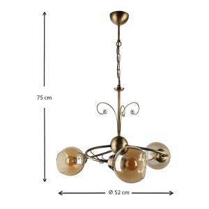 meg-GP030-0124,1-2 ΦΩΤΙΣΤΙΚΟ ΟΡΟΦΗΣ ZARA MEGAPAP E27 ΜΕΤΑΛΛΙΚΟ ΤΡΙΦΩΤΟ ΧΡΩΜΑ ΜΠΡΟΝΖΕ Φ52X75ΕΚ.