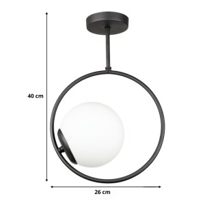 meg-GP030-0131,1-2 ΦΩΤΙΣΤΙΚΟ ΟΡΟΦΗΣ SCOY MEGAPAP E27 ΜΕΤΑΛΛΙΚΟ ΜΟΝΟΦΩΤΟ ΧΡΩΜΑ ΜΑΥΡΟ Ø26X40ΕΚ.