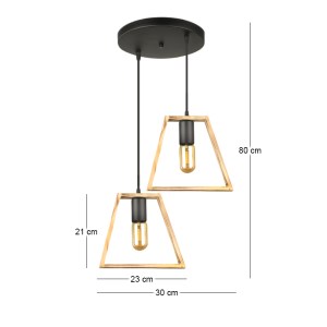 meg-GP030-0157,1-2 ΦΩΤΙΣΤΙΚΟ ΟΡΟΦΗΣ TEKLI MEGAPAP E27 ΞΥΛΙΝΟ ΔΙΦΩΤΟ ΧΡΩΜΑ ΦΥΣΙΚΟ 30X25X80ΕΚ.