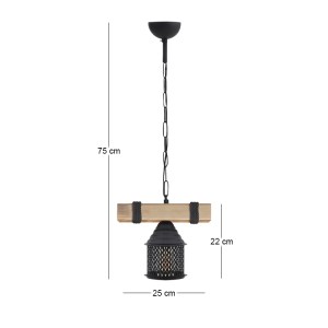 meg-GP030-0161,1-3 ΦΩΤΙΣΤΙΚΟ ΟΡΟΦΗΣ ELORA MEGAPAP E27 ΞΥΛΙΝΟ - ΜΕΤΑΛΛΙΚΟ ΜΟΝΟΦΩΤΟ ΧΡΩΜΑ ΦΥΣΙΚΟ - ΜΑΥΡΟ 25X13X75ΕΚ.