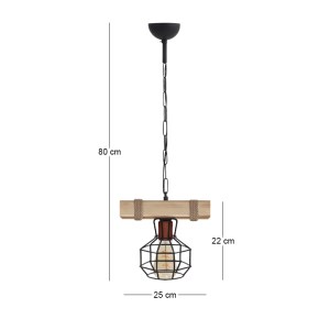 meg-GP030-0167,1-3 ΦΩΤΙΣΤΙΚΟ ΟΡΟΦΗΣ LUMENIA MEGAPAP E27 ΞΥΛΙΝΟ - ΜΕΤΑΛΛΙΚΟ ΜΟΝΟΦΩΤΟ ΧΡΩΜΑ ΦΥΣΙΚΟ - ΜΑΥΡΟ 25X14X80ΕΚ.