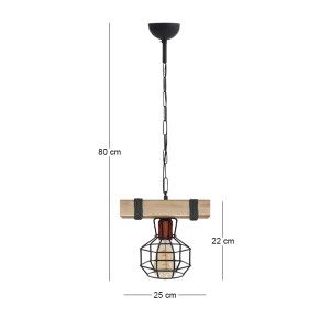 meg-GP030-0167,2-3 ΦΩΤΙΣΤΙΚΟ ΟΡΟΦΗΣ LUMENIA MEGAPAP E27 ΞΥΛΙΝΟ - ΜΕΤΑΛΛΙΚΟ ΜΟΝΟΦΩΤΟ ΧΡΩΜΑ ΦΥΣΙΚΟ - ΜΑΥΡΟ 25X14X80ΕΚ.