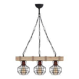 meg-GP030-0169,1-0 ΦΩΤΙΣΤΙΚΟ ΟΡΟΦΗΣ LUMENIA MEGAPAP E27 ΞΥΛΙΝΟ - ΜΕΤΑΛΛΙΚΟ ΤΡΙΦΩΤΟ ΧΡΩΜΑ ΦΥΣΙΚΟ - ΜΑΥΡΟ 50X14X80ΕΚ.