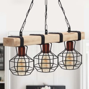 meg-GP030-0169,2-2 ΦΩΤΙΣΤΙΚΟ ΟΡΟΦΗΣ LUMENIA MEGAPAP E27 ΞΥΛΙΝΟ - ΜΕΤΑΛΛΙΚΟ ΤΡΙΦΩΤΟ ΧΡΩΜΑ ΦΥΣΙΚΟ - ΜΑΥΡΟ 50X14X80ΕΚ.