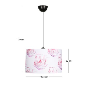 meg-GP030-0171,2-2 ΦΩΤΙΣΤΙΚΟ ΟΡΟΦΗΣ TALE MEGAPAP E27 ΥΦΑΣΜΑ PVC ΜΟΝΟΦΩΤΟ ΠΟΛΥΧΡΩΜΟ Ø33X70ΕΚ.