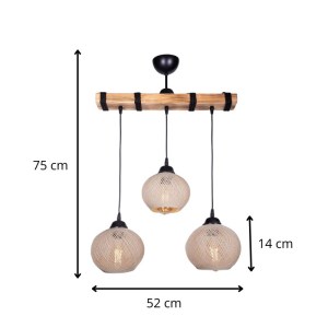 meg-GP036-0053,2-2 ΦΩΤΙΣΤΙΚΟ ΟΡΟΦΗΣ SIRMIONE MEGAPAP E27 ΞΥΛΙΝΟ - ΣΧΟΙΝΙ ΤΡΙΦΩΤΟ ΧΡΩΜΑ ΜΠΕΖ - ΦΥΣΙΚΟ 49X17X75ΕΚ.