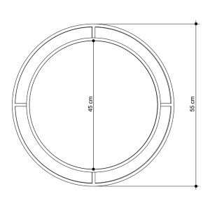 meg-GP037-0002,1-2 ΚΑΘΡΕΦΤΗΣ ΤΟΙΧΟΥ MERLIN MEGAPAP ΧΡΩΜΑ ΜΑΥΡΟ 57X2X57ΕΚ.