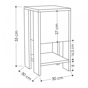 meg-GP037-0010,4-6 ΚΟΜΟΔΙΝΟ EMA MEGAPAP ΧΡΩΜΑ ΑΝΟΙΧΤΗ ΜΟΚΑ 30X30X55ΕΚ.